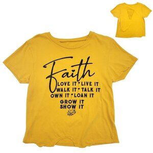 On Fire Faith Graphic Crop Top Size Large Womens Shirt Cotton